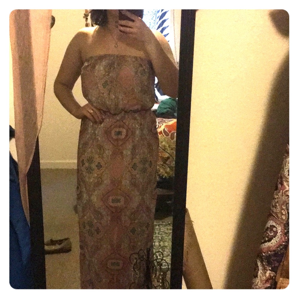 Beautiful full length strapless dress